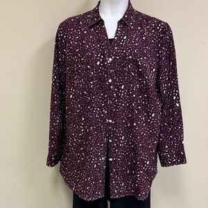Talbots Purple and Ivory Blouse